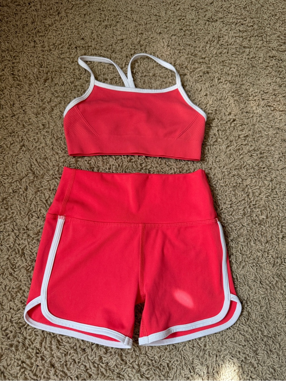 DSG active wear set- High-Waist Athletic Shorts with White Trim